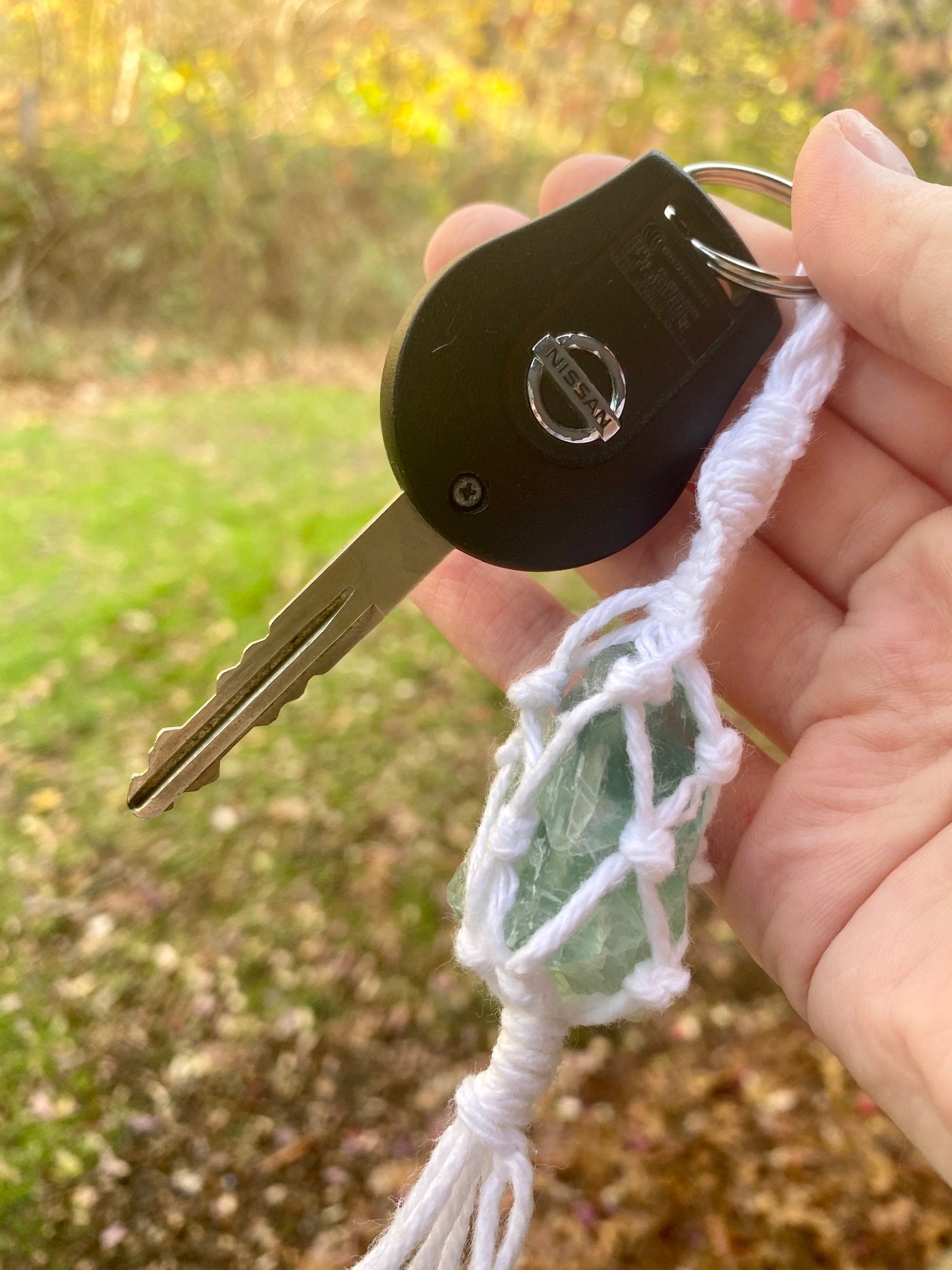 Macrame Crystal Keychain