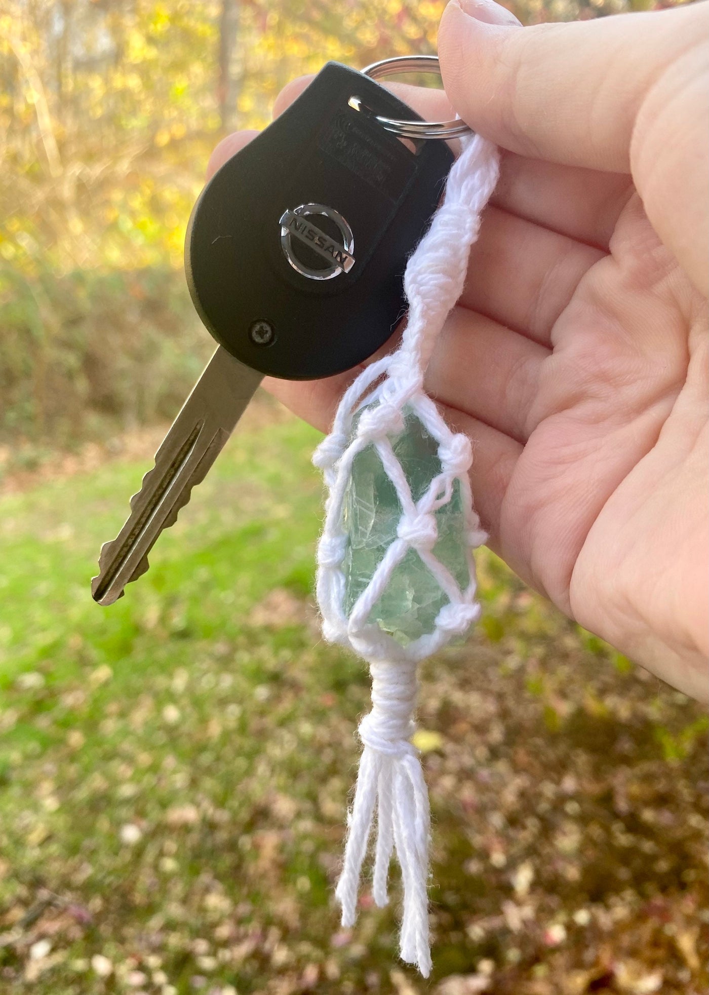 Macrame Crystal Keychain