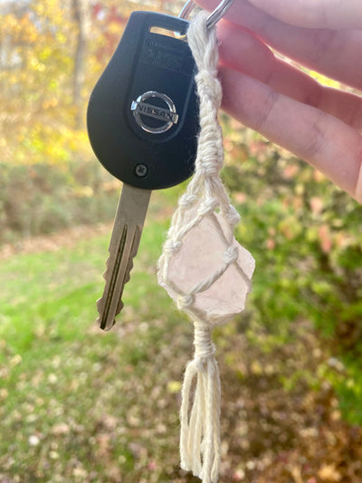 Macrame Crystal Keychain