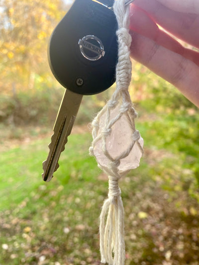 Macrame Crystal Keychain