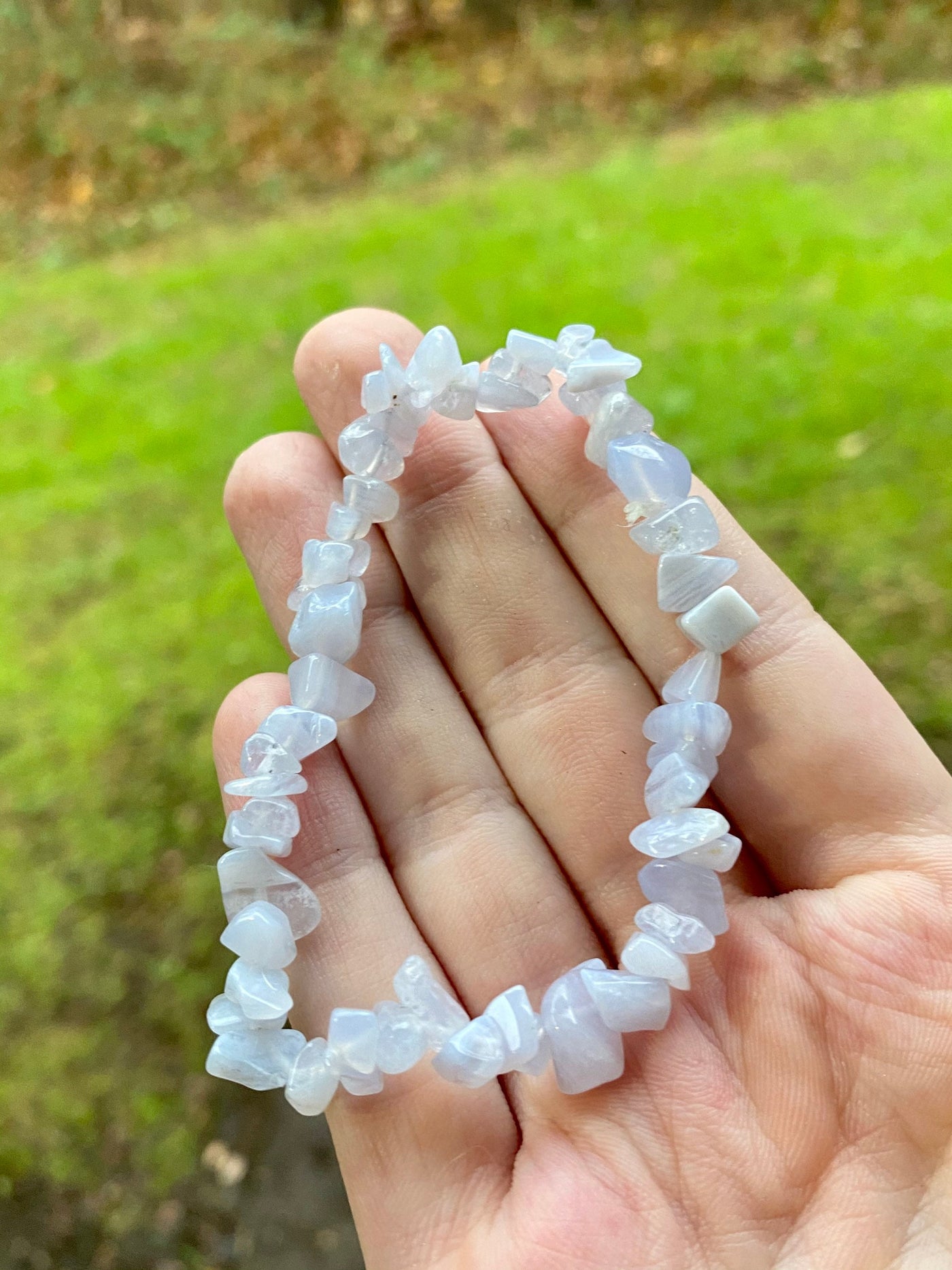 Blue Lace Agate Chip Bracelet