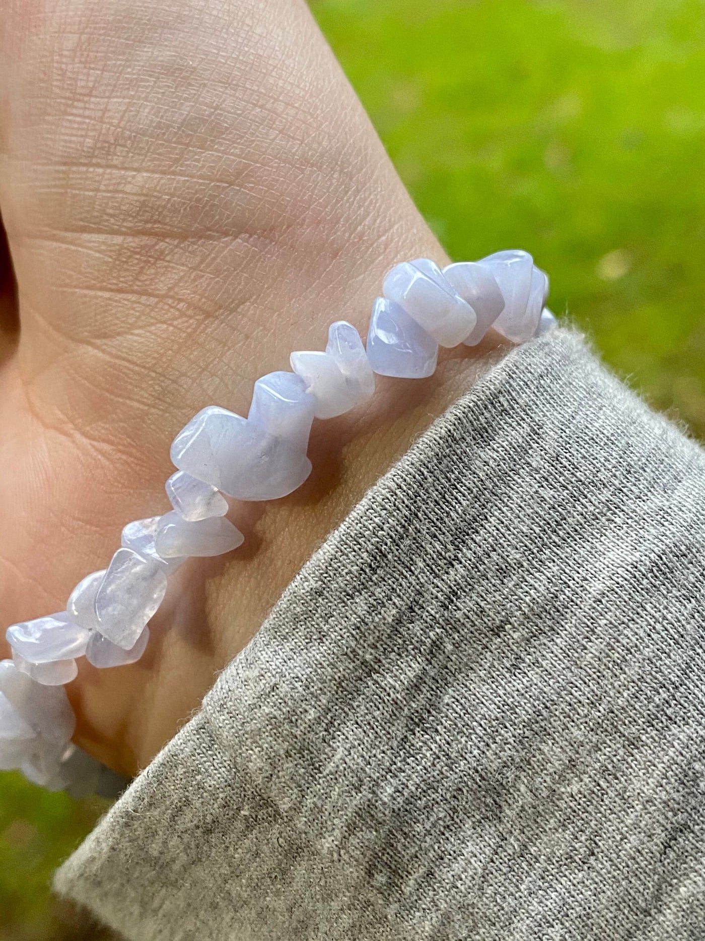 Blue Lace Agate Chip Bracelet