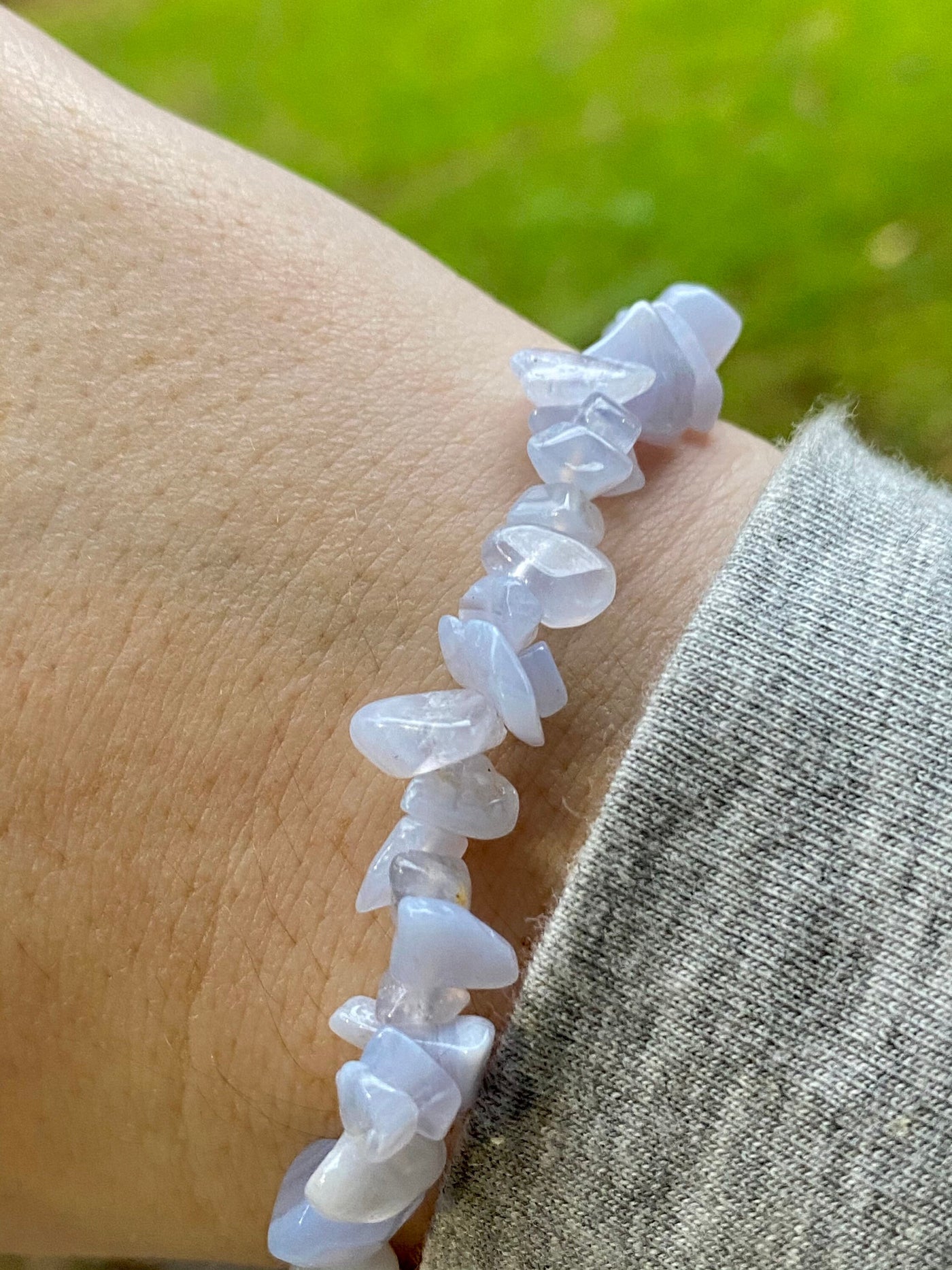 Blue Lace Agate Chip Bracelet