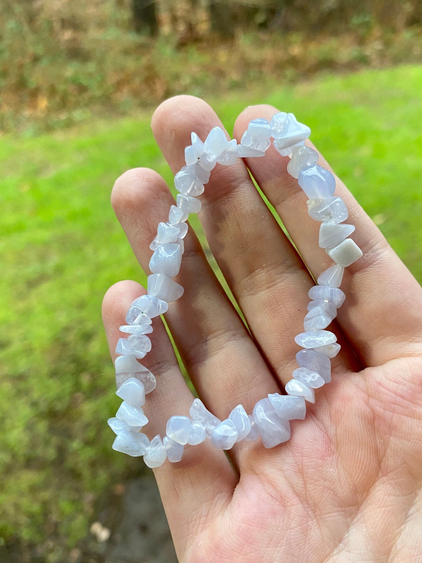 Blue Lace Agate Chip Bracelet