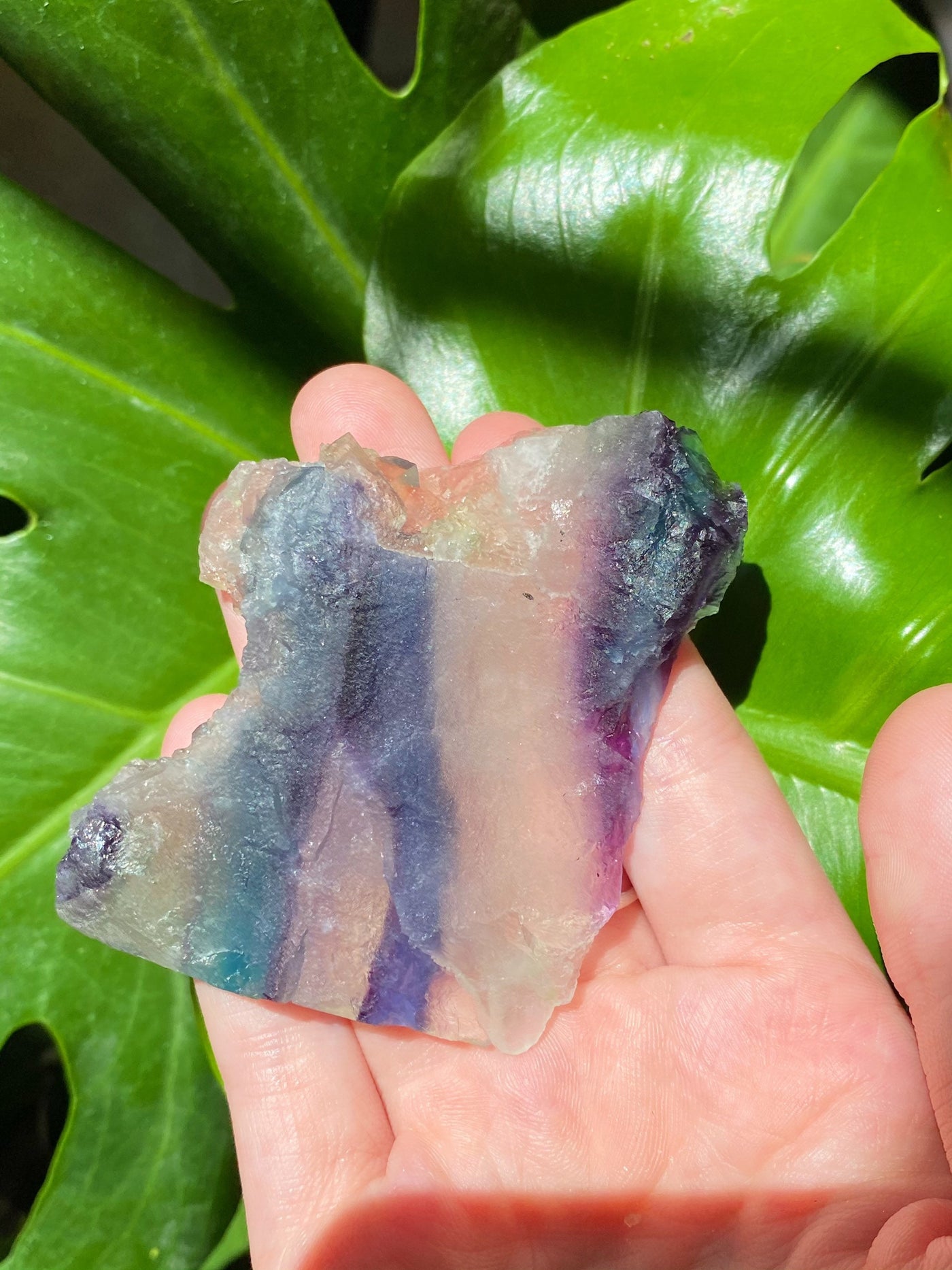 Half Polished Fluorite Slab