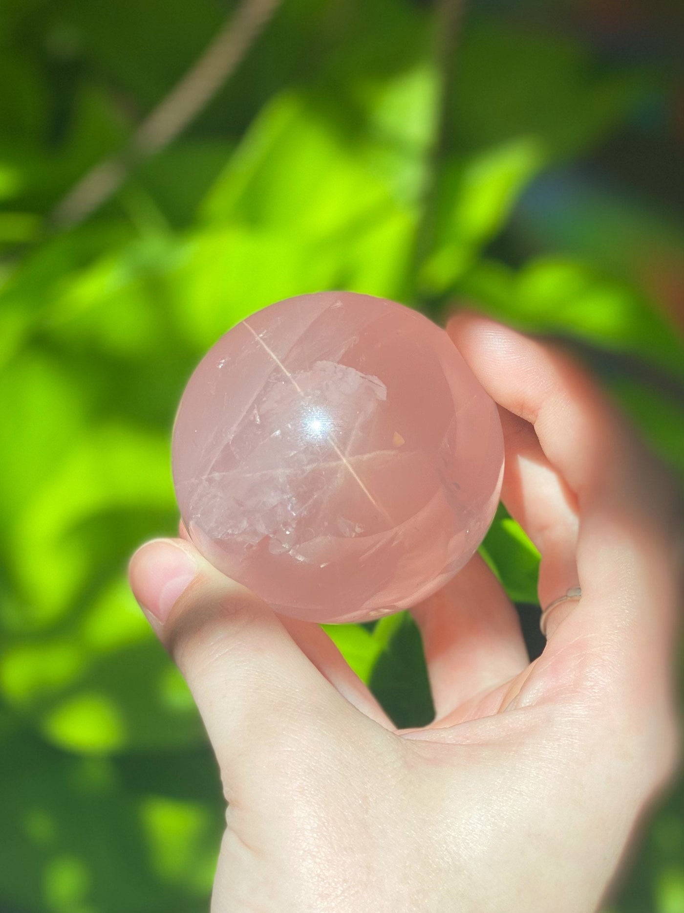 Star Rose Quartz Sphere