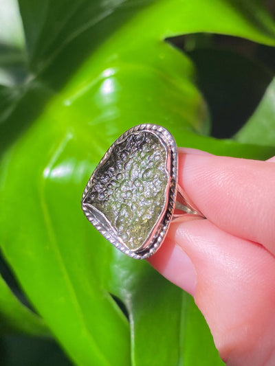 Moldavite Ring (antique style)