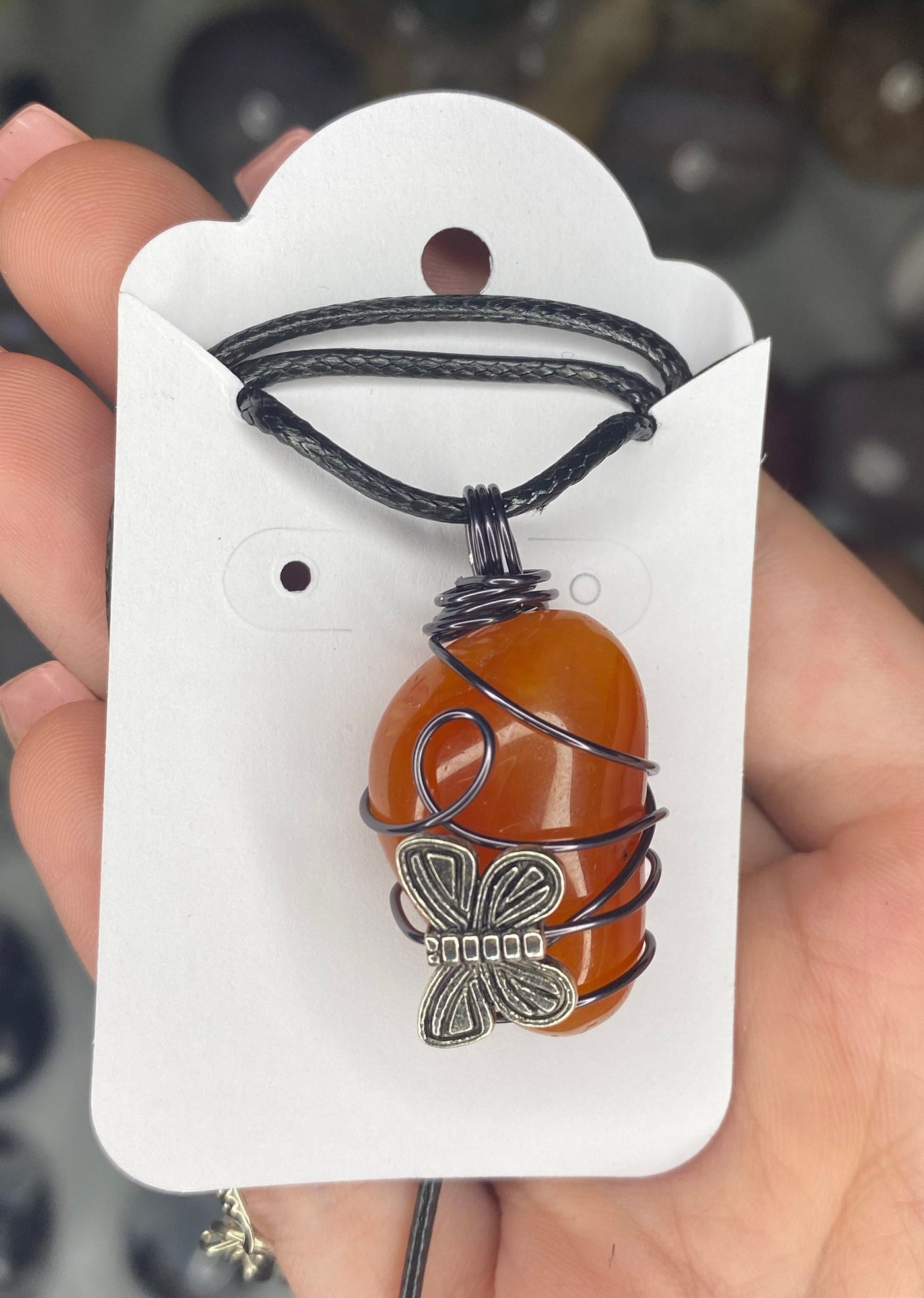 Carnelian Butterfly Necklace