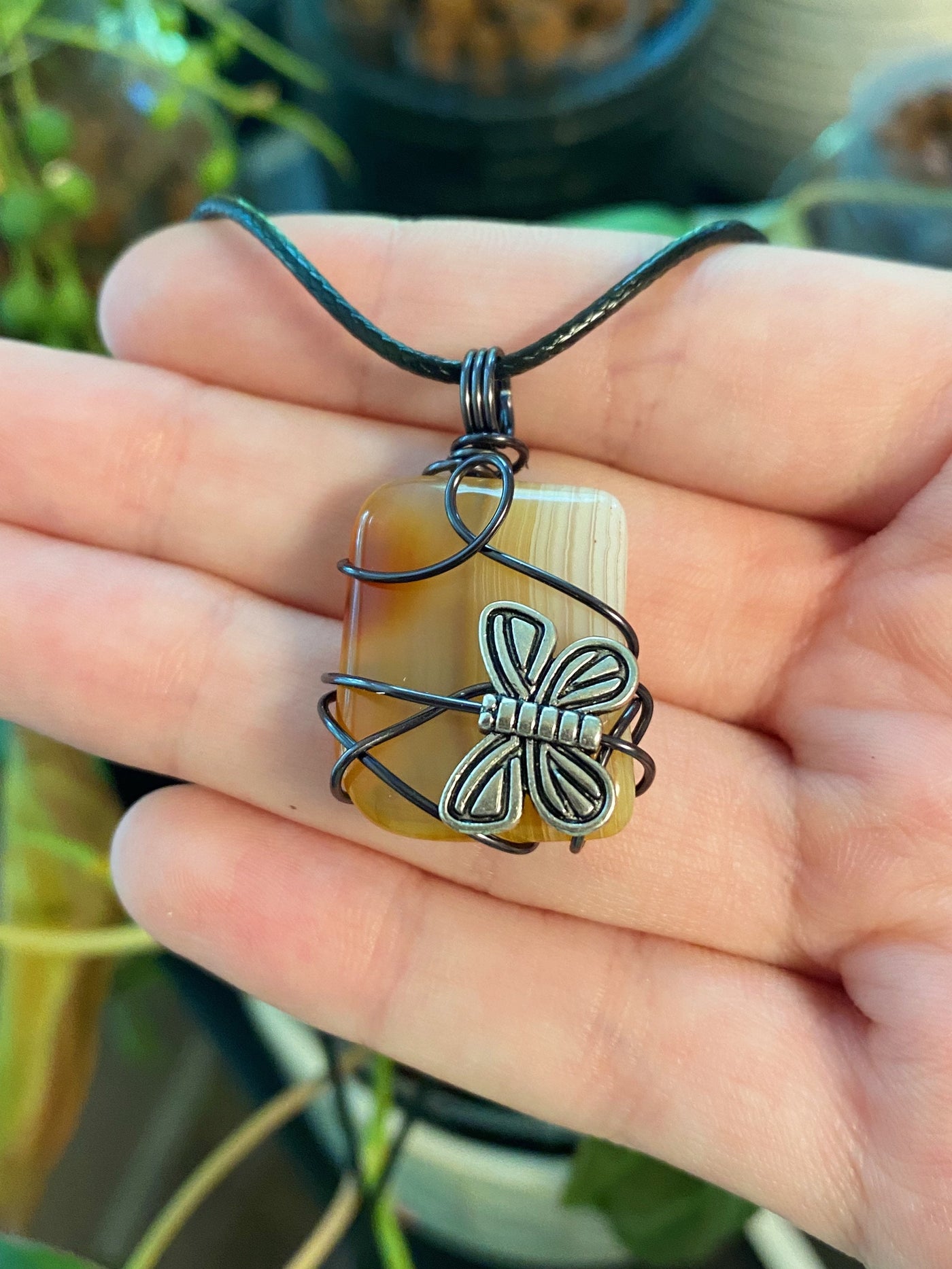 Carnelian Butterfly Necklace