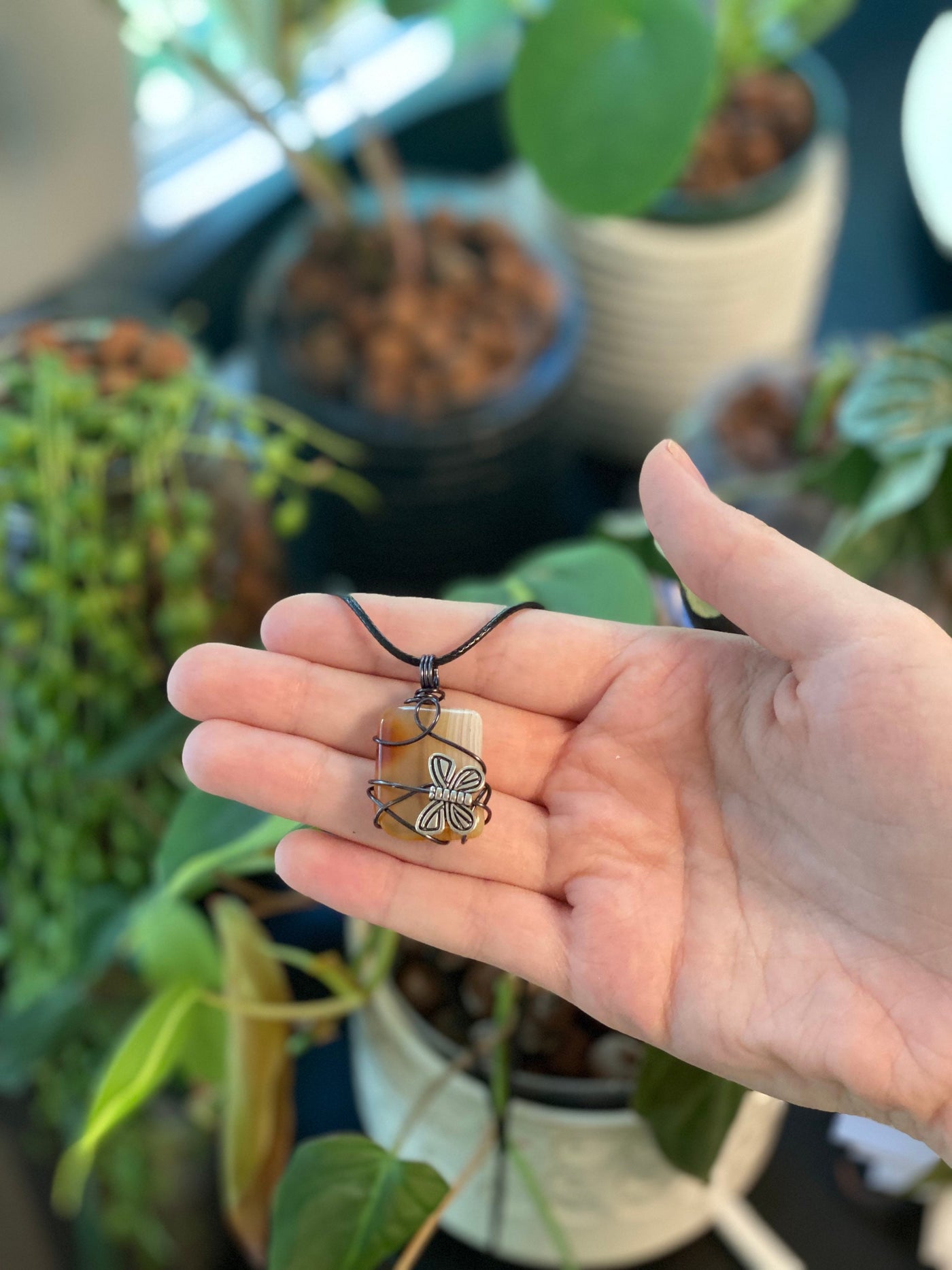 Carnelian Butterfly Necklace