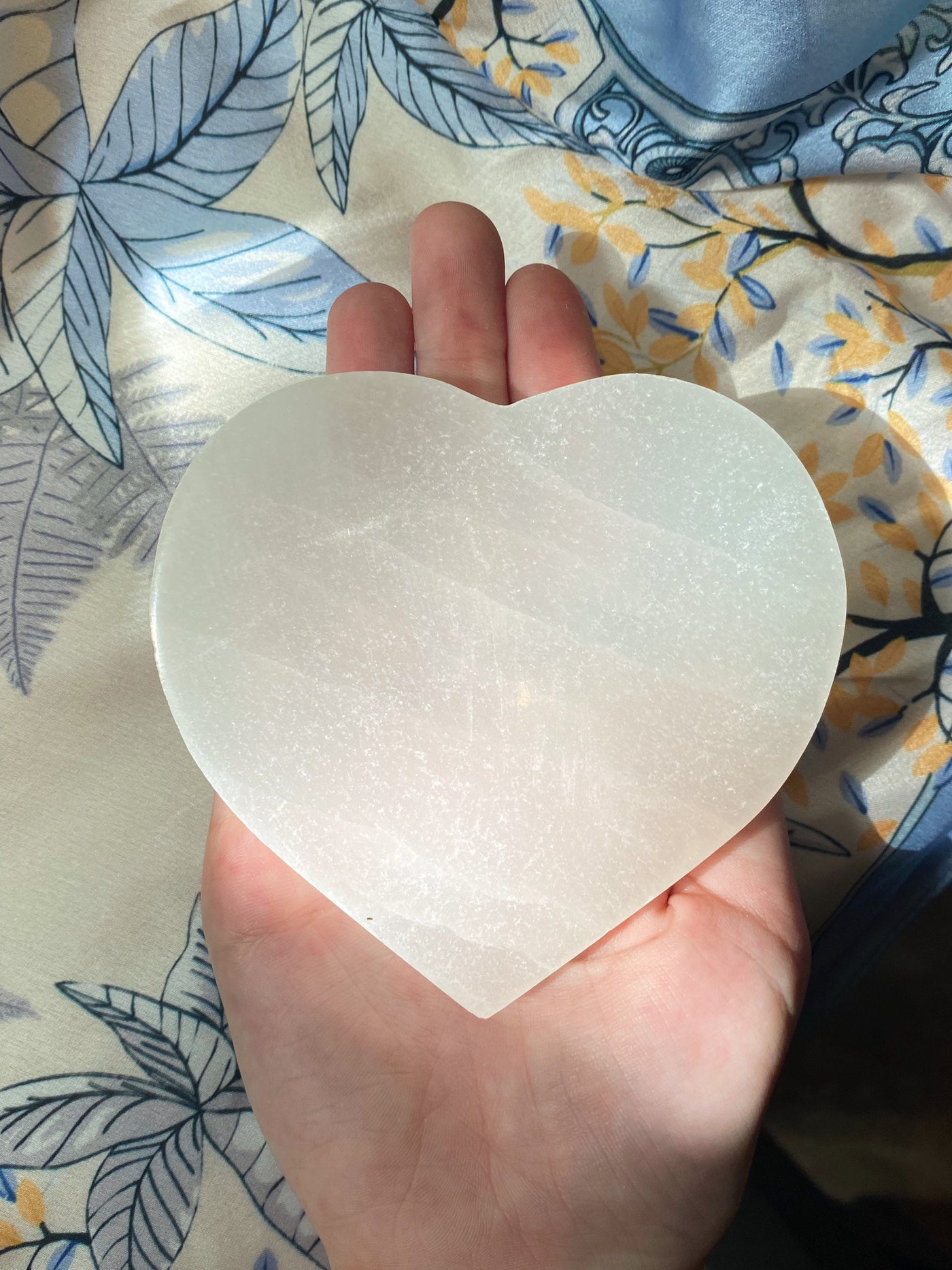 Selenite Heart Plate