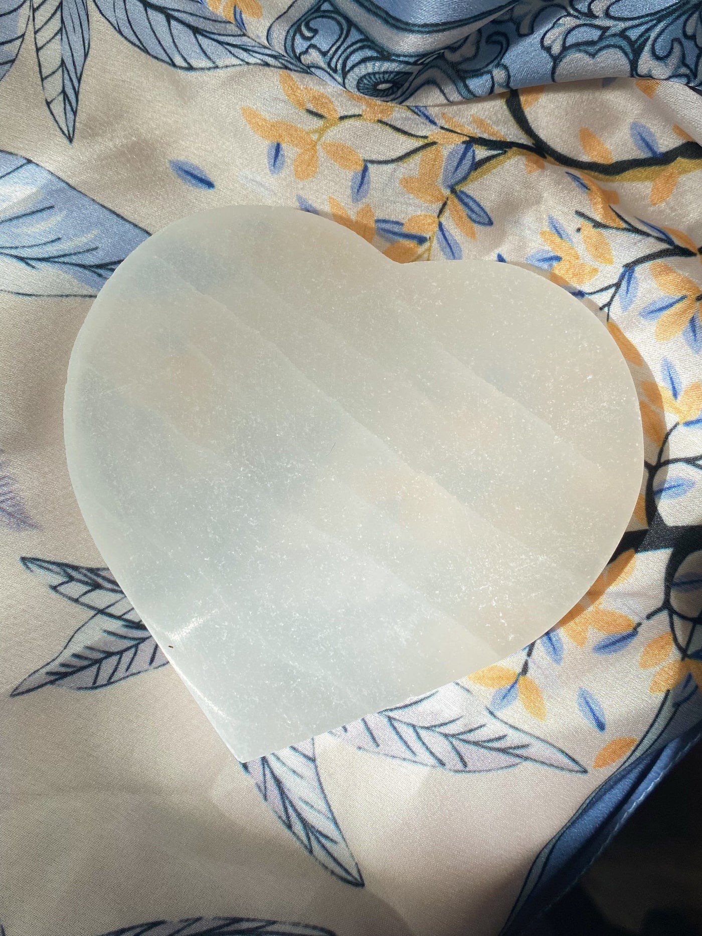 Selenite Heart Plate