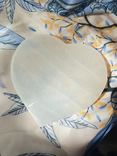 Selenite Heart Plate