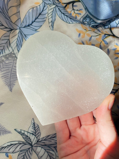 Selenite Heart Plate