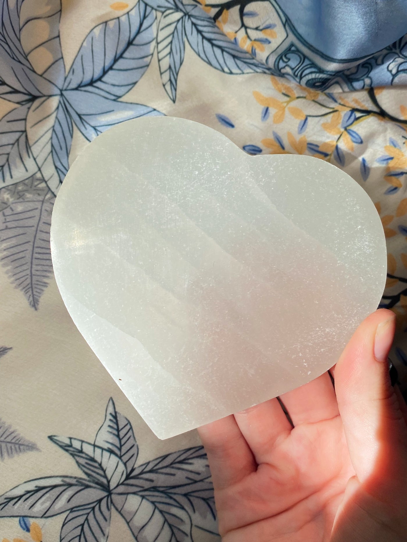 Selenite Heart Plate