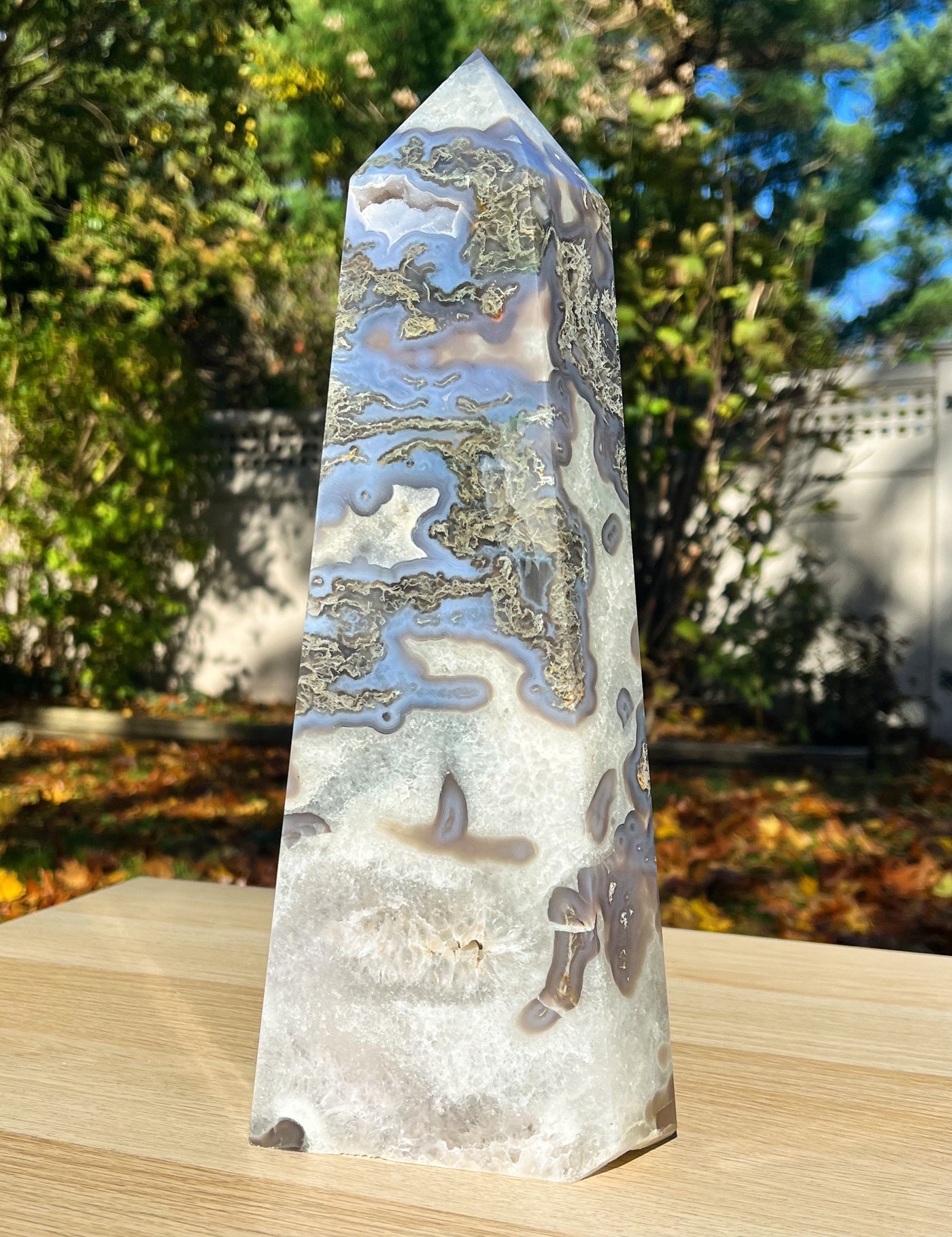 Giant Moss Agate Tower