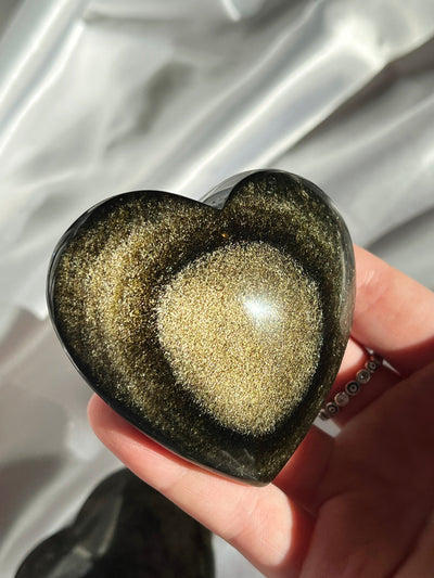 Gold Sheen Obsidian Heart