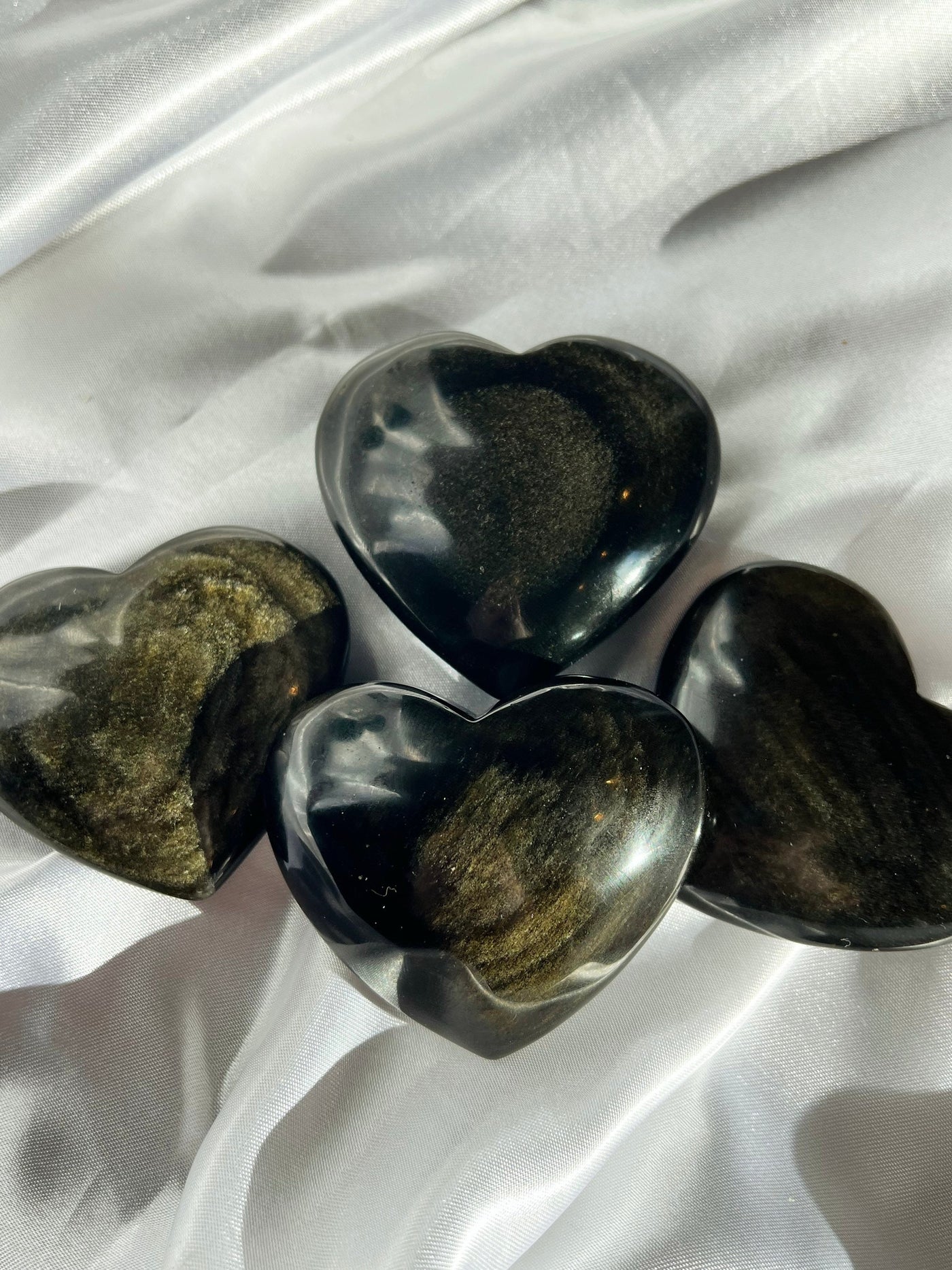 Gold Sheen Obsidian Heart