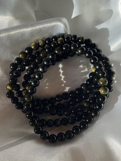 Gold Sheen Obsidian Bracelet