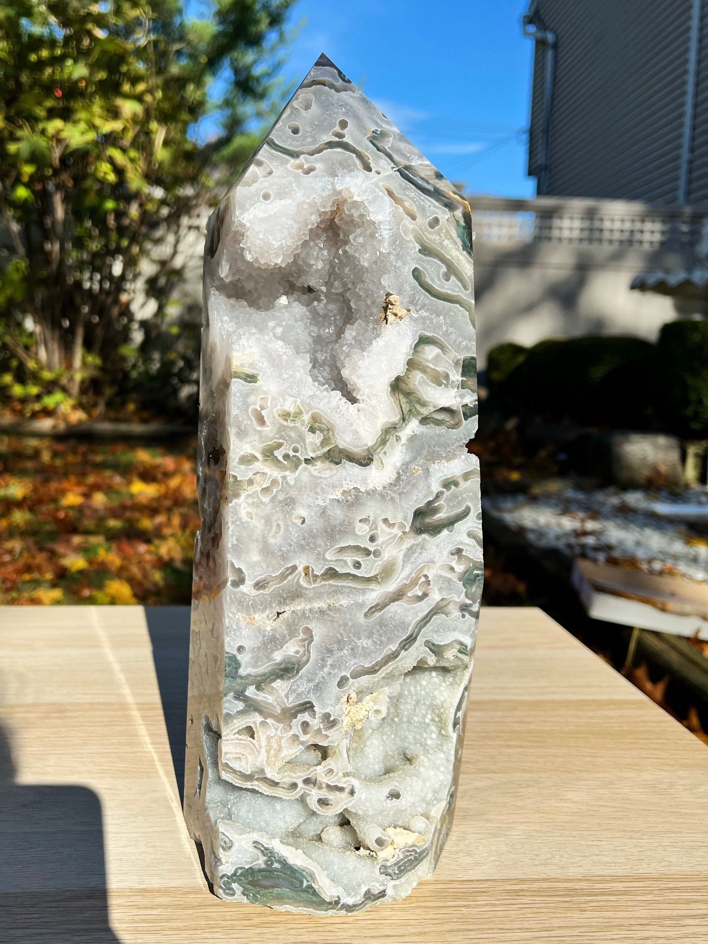 Giant Moss Agate Tower