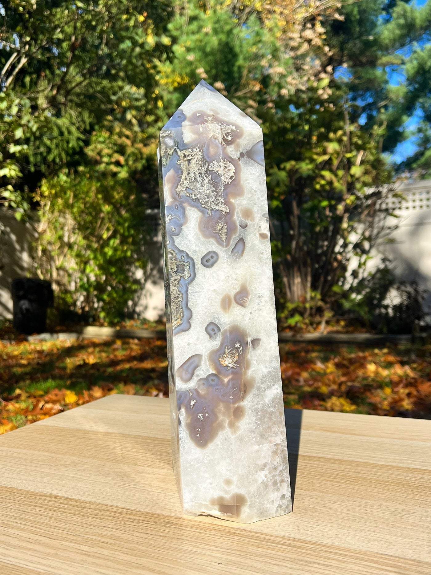 Giant Moss Agate Tower