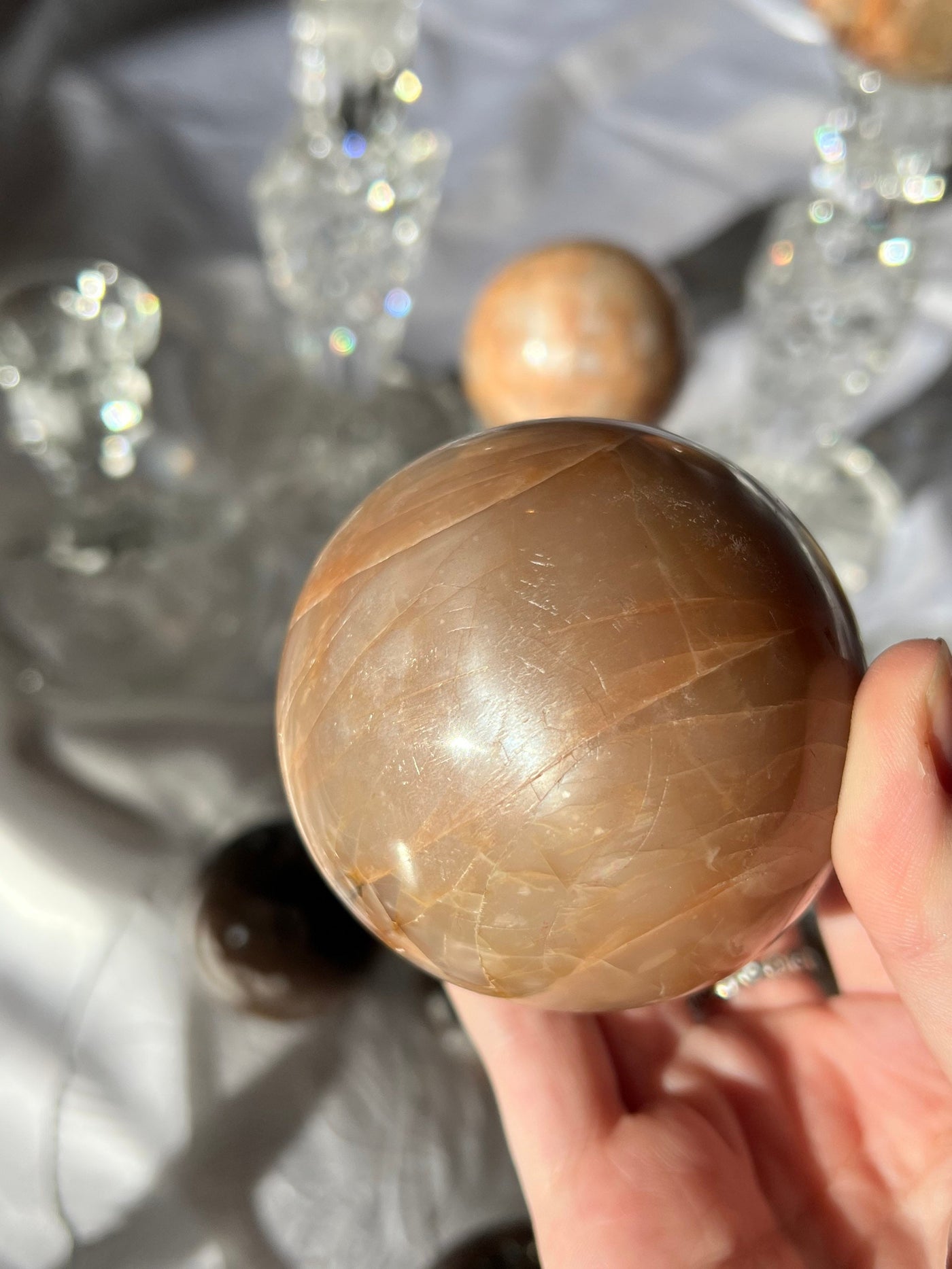 Peach Moonstone Sphere