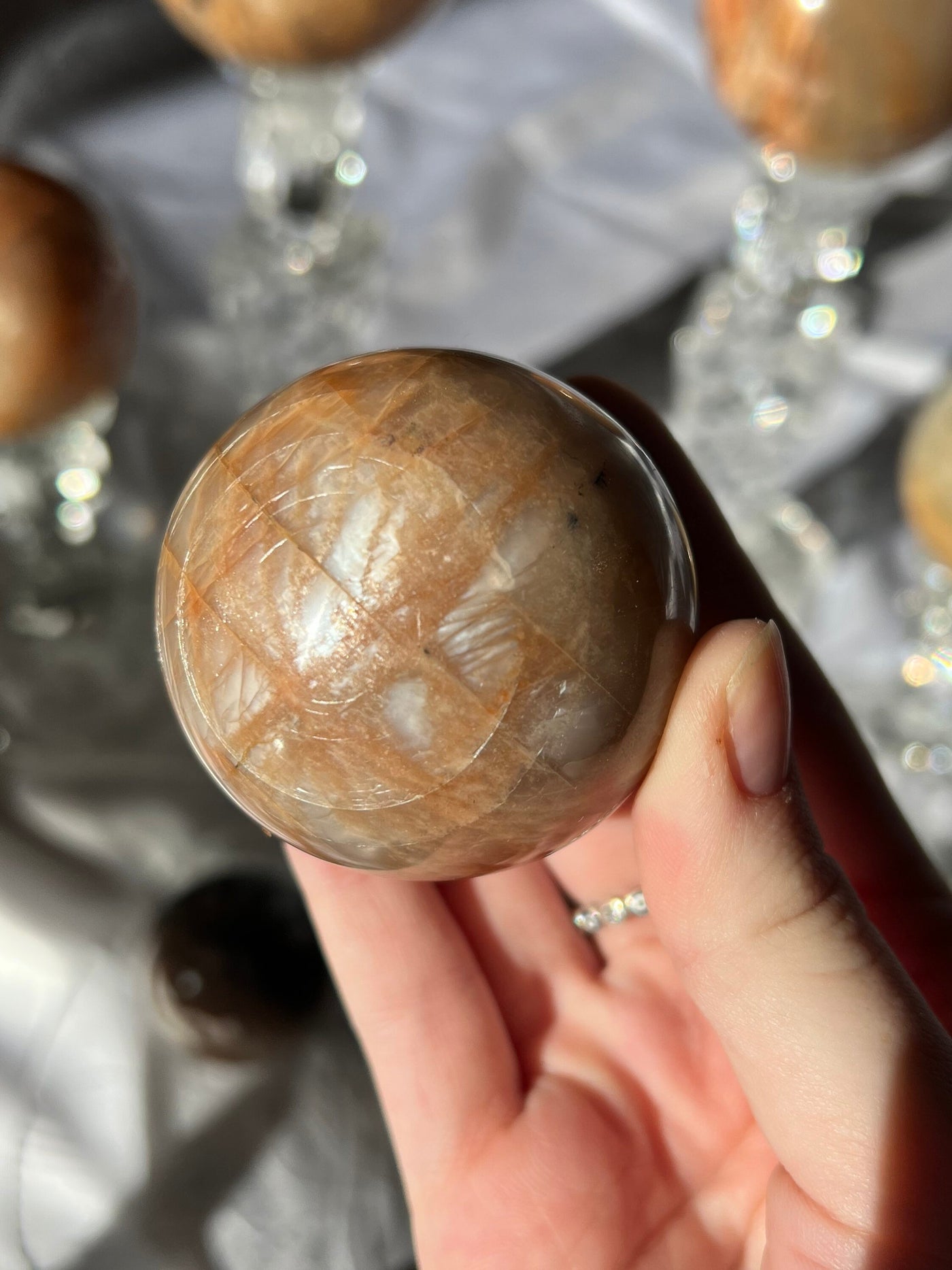 Peach Moonstone Sphere