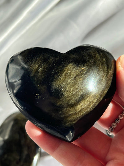 Gold Sheen Obsidian Heart