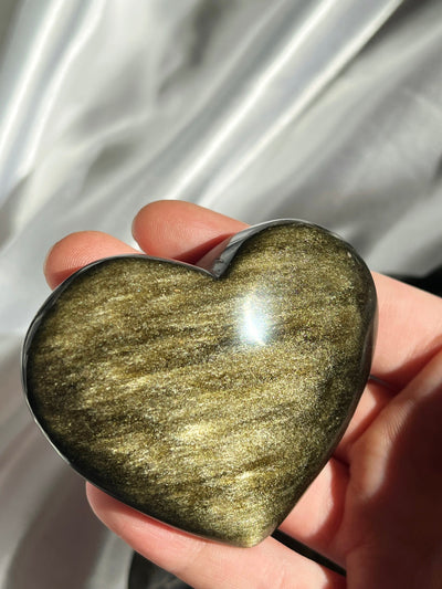 Gold Sheen Obsidian Heart