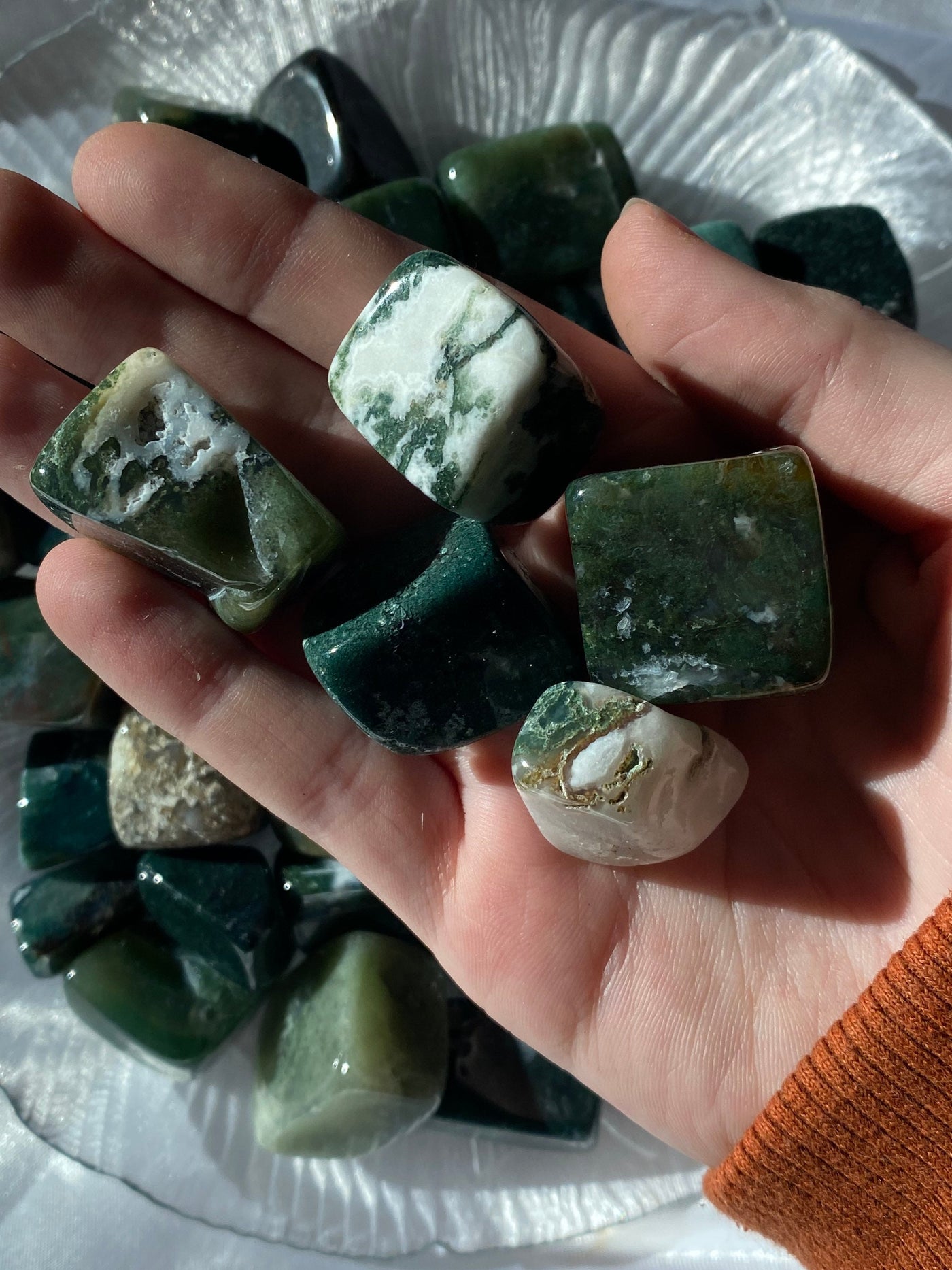 Moss Agate Tumble