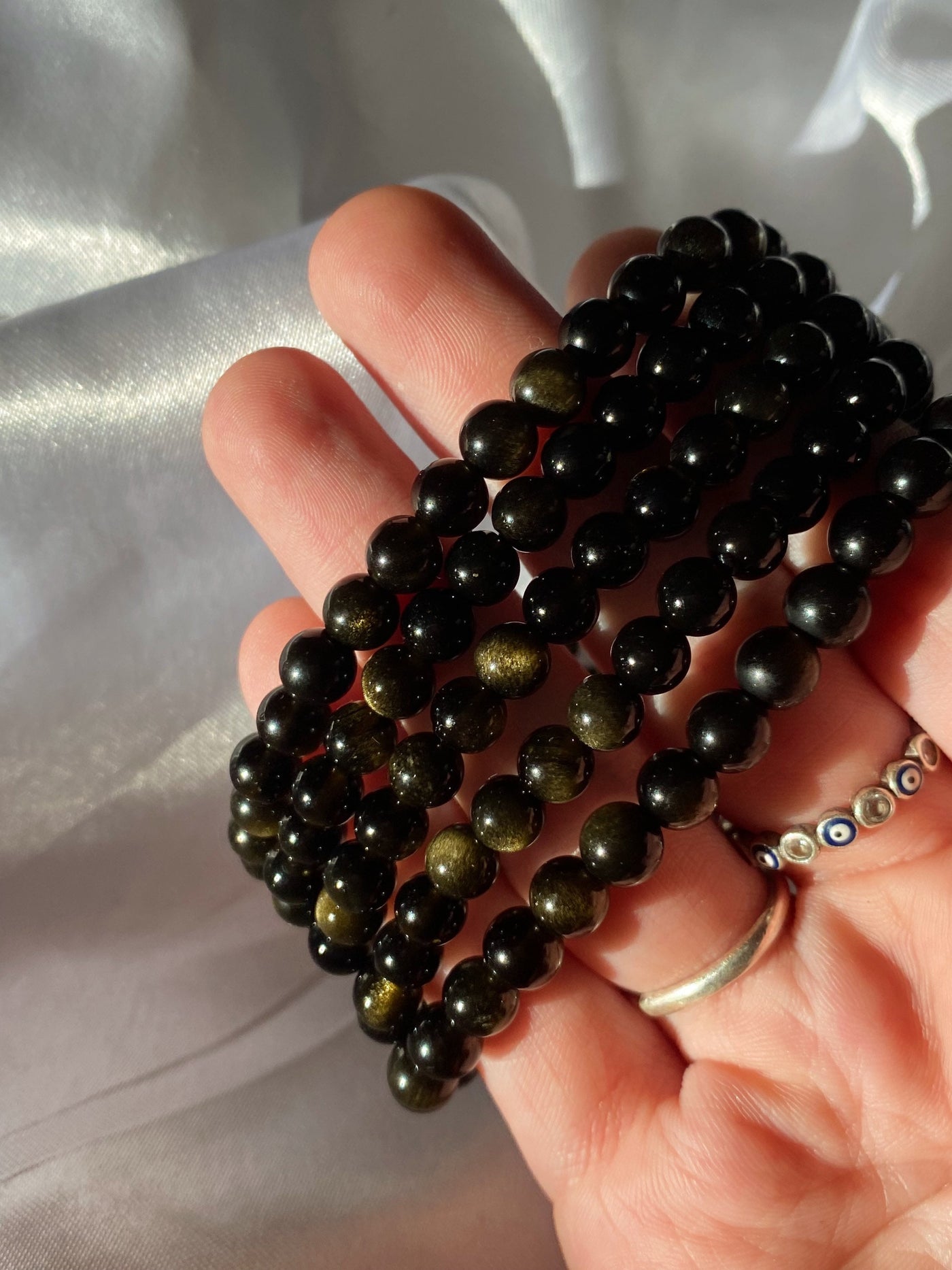 Gold Sheen Obsidian Bracelet