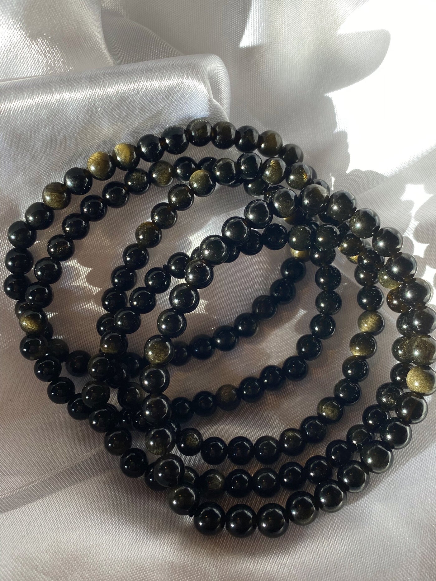 Gold Sheen Obsidian Bracelet